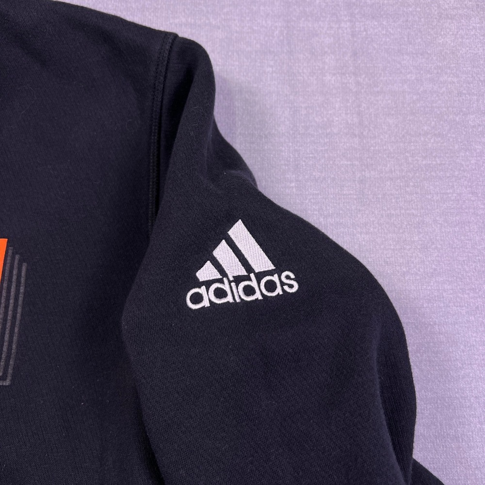 Adidas Miami Hurricanes NCAA Fleece Crewneck Sweatshirt Mens L Black Cotton - Picture 5 of 11